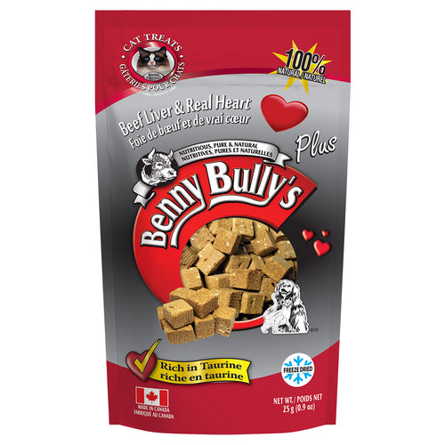 Benny Bullys Beef Liver & Beef Hearts Treat Feline Plus