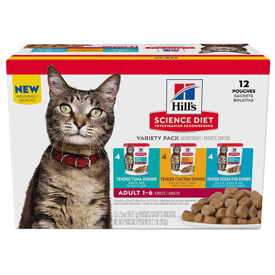 Hills Science Diet Feline Adult 1-6 Variety Pack cans