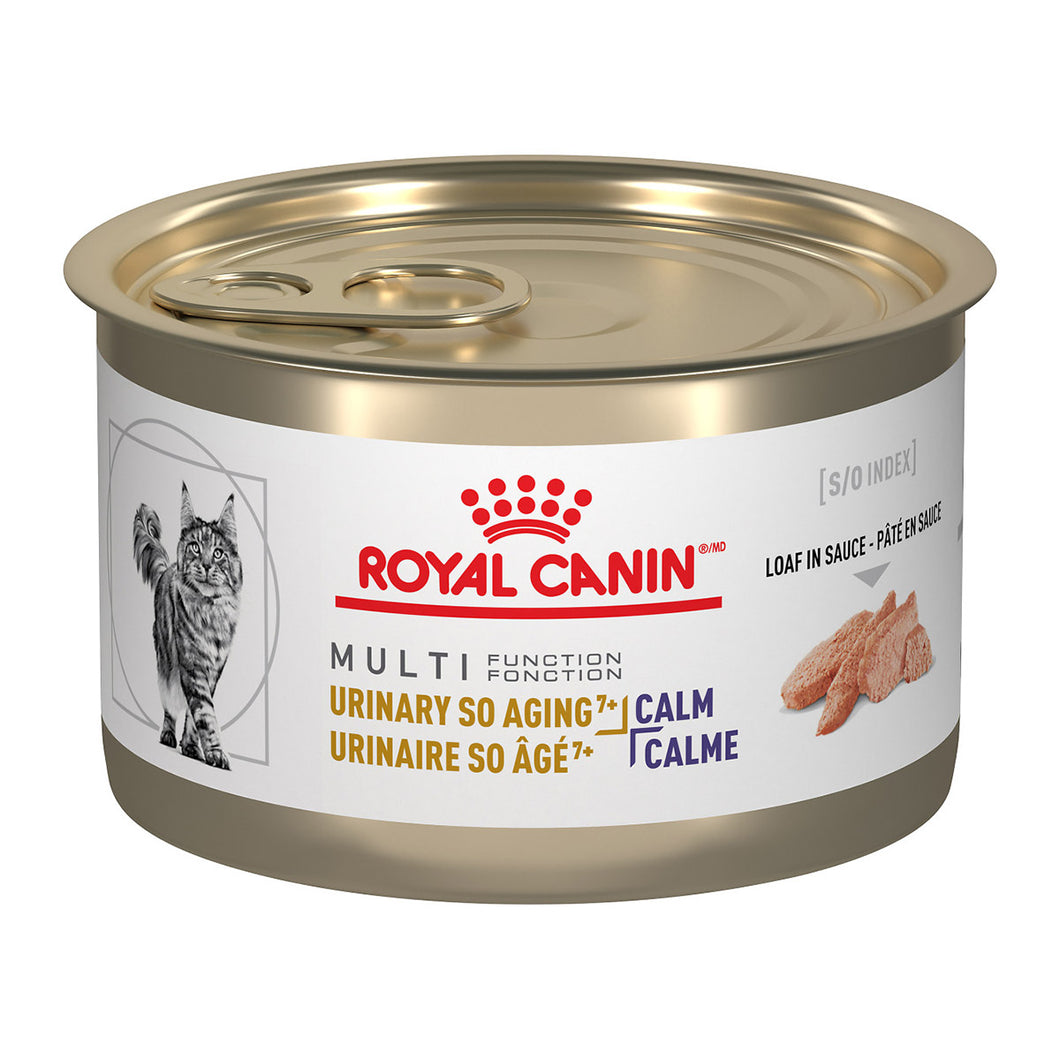 Royal Canin Veterinary Diet FELINE Urinary SO Aging 7+ + Calm Canned Cat Food-Loaf
